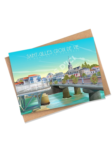 Saint-Gilles-Croix-de-vie - Le pont de la concorde - Carte postale