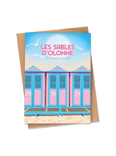 Les Sables d'Olonne - Cabines de Plage - Carte postale