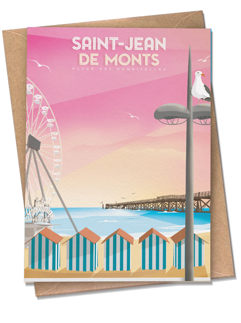 Saint-Jean-de-Monts - Rose -  Carte postale