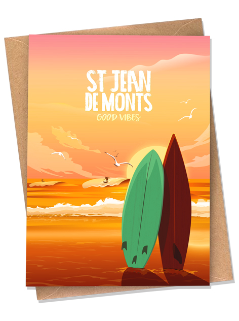 Saint-Jean-de-Monts  - surf -  Carte postale