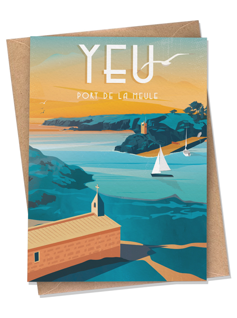 Ile d'Yeu - Port de la Meule -  Vintage - Carte postale