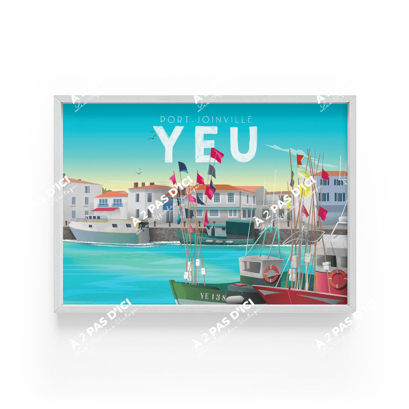 Affiche - Ile d'Yeu - Port-Joinville - Bateau