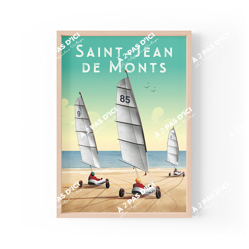 Saint-Jean-de-Monts - char a voile - carte postale