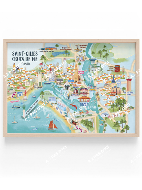Saint-Gilles-Croix-de-vie - Carte - Magnet