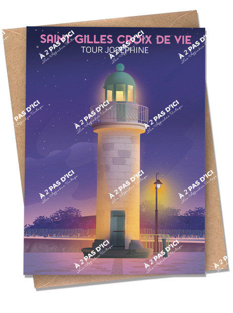 Saint-Gilles-Croix-de-Vie - La Tour Joséphine -  By Night -  Carte postale