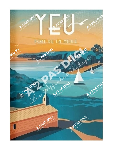 ile d'Yeu - Port de la Meule - Vintage - magnet