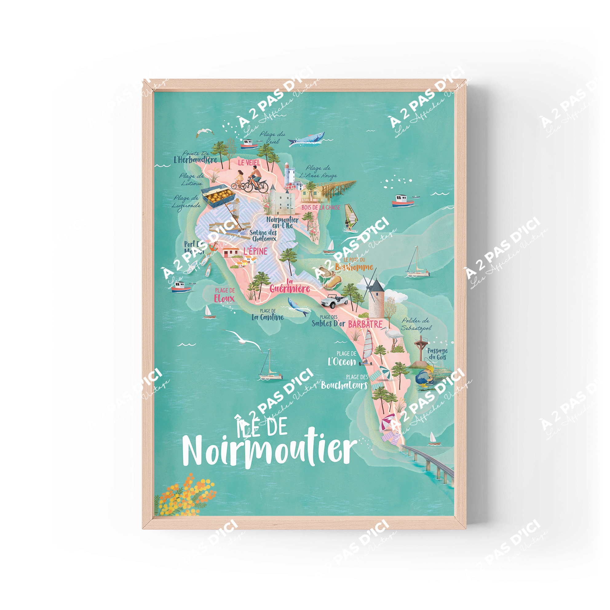 Affiche - Noirmoutier - La carte