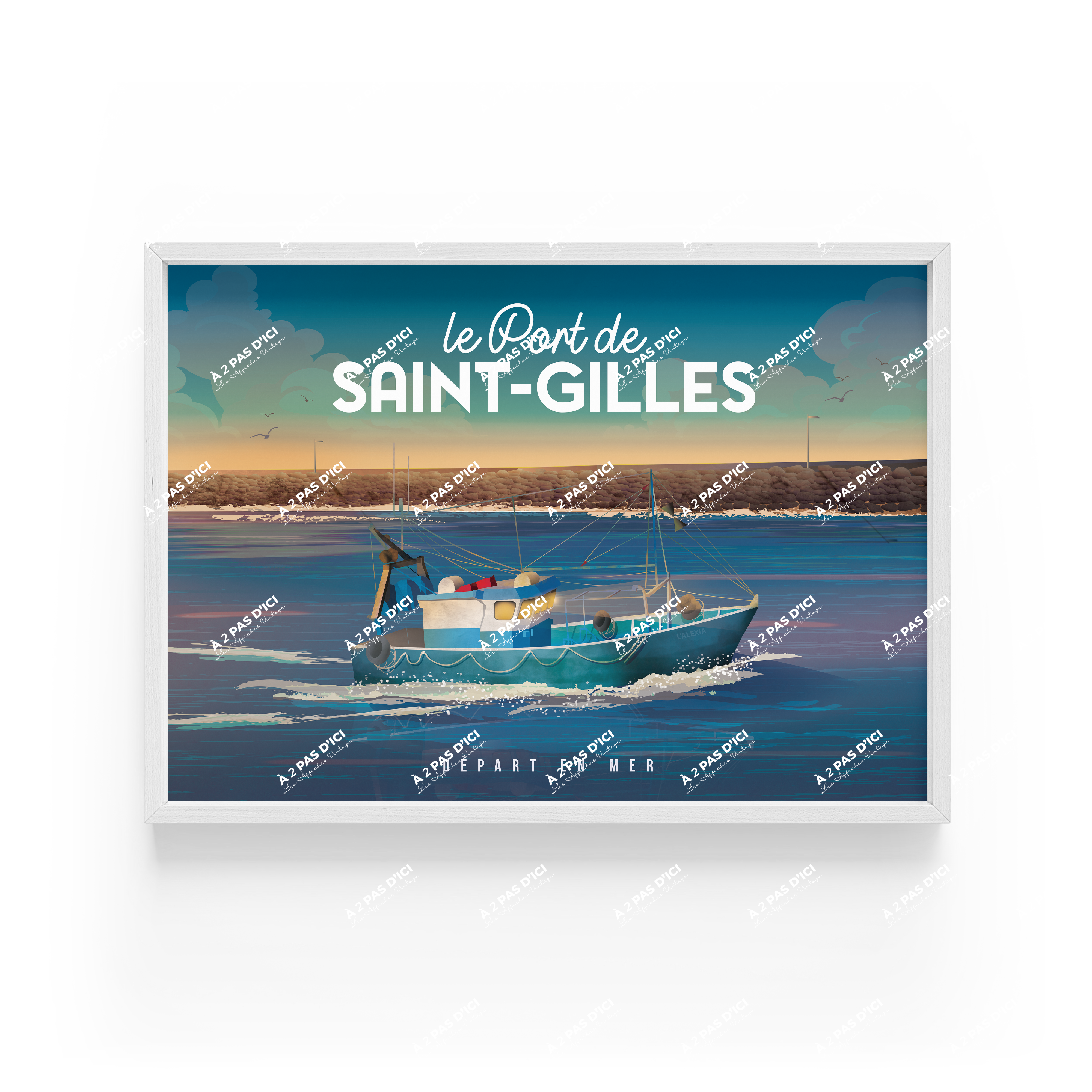 Affiche - Saint-Gilles-Croix-de-vie - Depart en mer