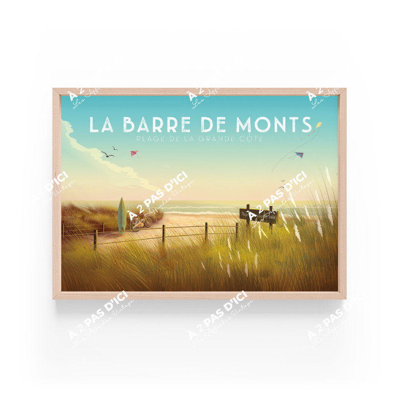 Affiche - La Barre de monts - Plage de la grande cote