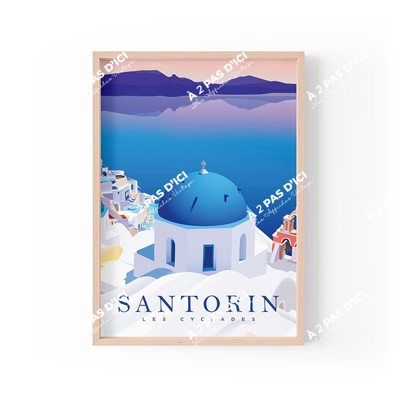 Affiche - Italie - Santorin