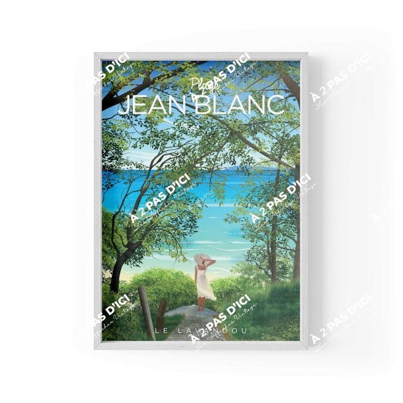 Affiche - Le Lavandou - Plage Jean Blanc