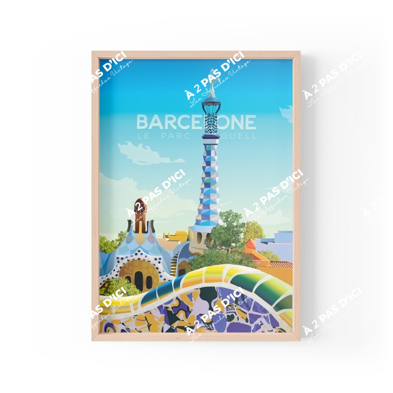 Affiche - Barcelone - Le Parc Guell
