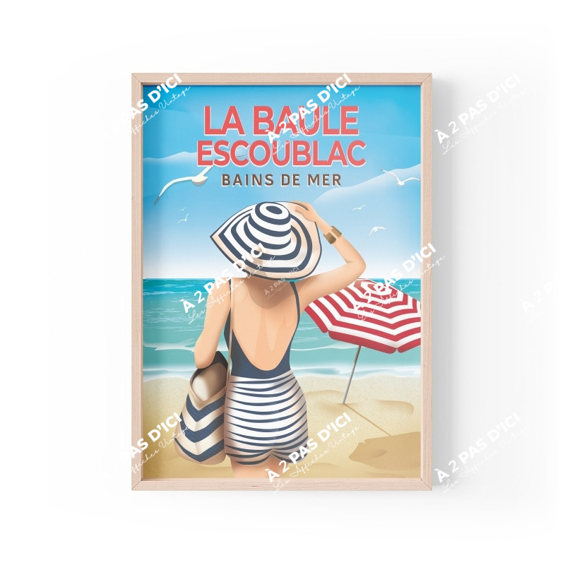 Affiche - La Baule - Bain de Mer
