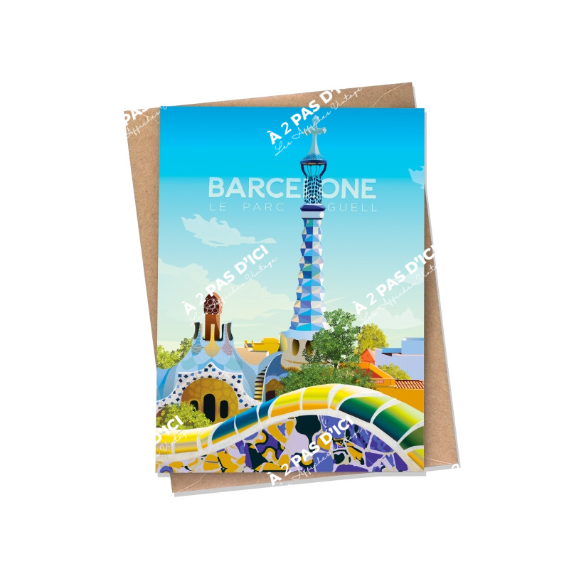 Barcelone  - Espagne -  Le Parc Guell - Carte postale